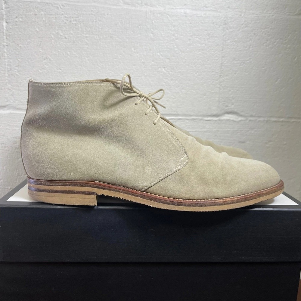 Gravati 14444 Chukka Ankle Boots Beige Suede Lace up Men's 12 M Made In Italy